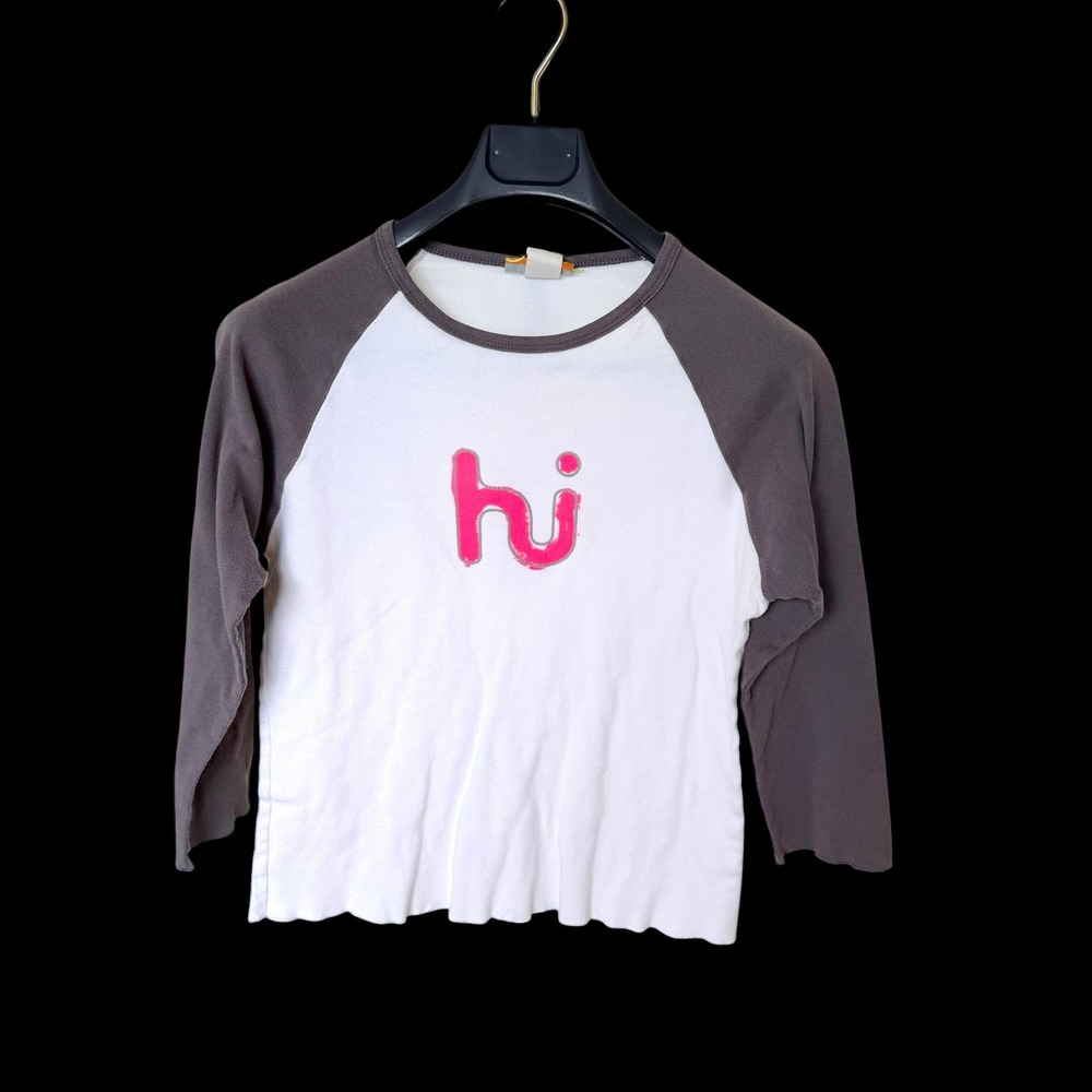Vintage Hurley International Raglan T-Shirt XL White Grey Pink Hi Graphic‎ USA